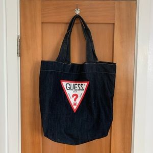 Guess denim tote bag